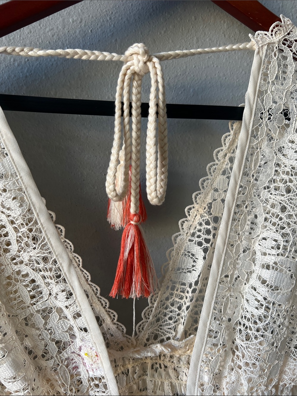 Xhilaration Cream Lace V-Neck Swim Cover-Up - Picture 3 of 6